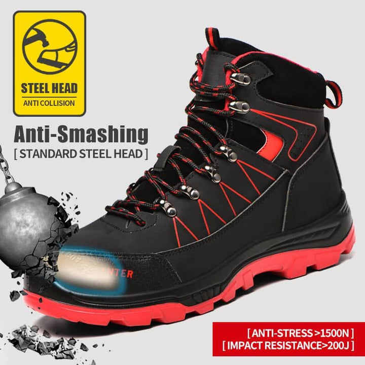 【Waterproof Steel Toe Boots 】work Shoes Anti-smashing Slip Resistant Steel Toe | Teenro 608
