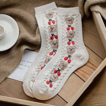Cargar imagen en el visor de la Galería, Winter Wool Socks Women Athletic Socks Cozy Knit Wool Crew Socks
