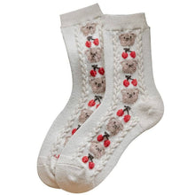 Laden Sie das Bild in den Galerie-Viewer, Winter Wool Socks Women Athletic Socks Cozy Knit Wool Crew Socks
