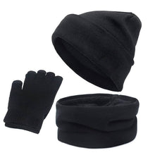 Cargar imagen en el visor de la Galería, hat scarf and gloves set warm set winter touchscreen gloves
