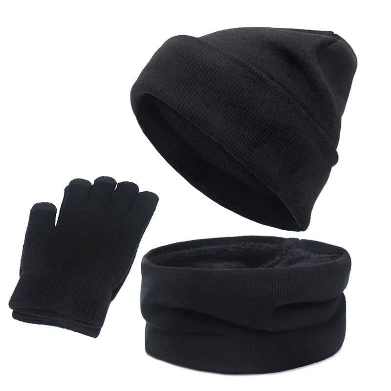 hat scarf and gloves set warm set winter touchscreen gloves