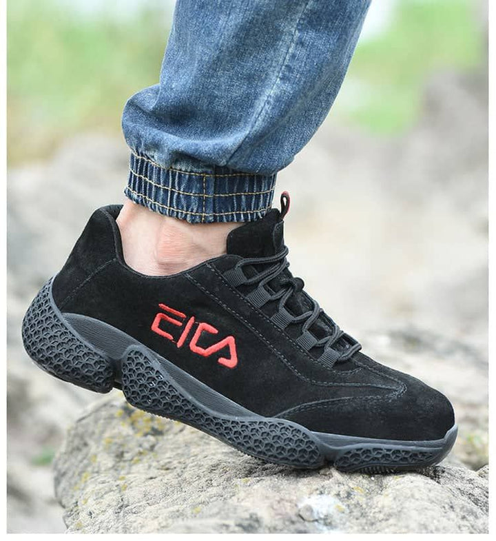 mens slip on work shoes stylish indestructible steel toe safety shoes | XD568